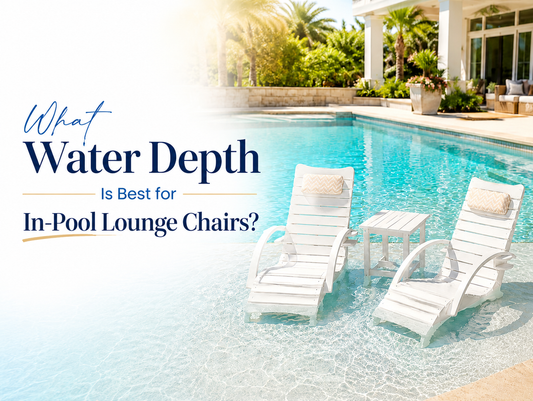 What water depth is best for in-pool lounge chairs on a shallow tanning ledge
