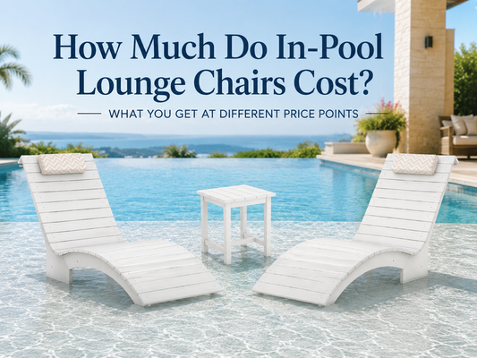AquaCurve in-pool lounge chairs on a shallow tanning ledge for an in-pool lounger cost guide