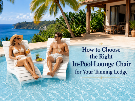 In-pool lounge chairs on a shallow tanning ledge for backyard pool relaxation