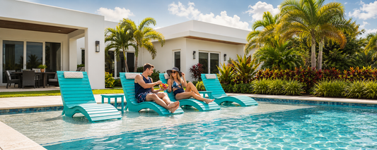 AquaCurve tanning ledge loungers for an upscale pool furniture look
