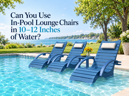 AquaCurve in-pool lounge chairs on a sun shelf with 10 to 12 inches of water