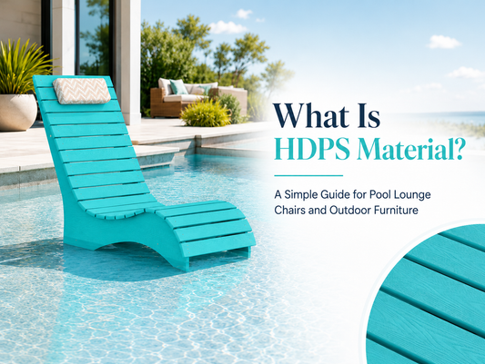 HDPS pool lounge chairs on a shallow sun shelf with modern outdoor pool furniture