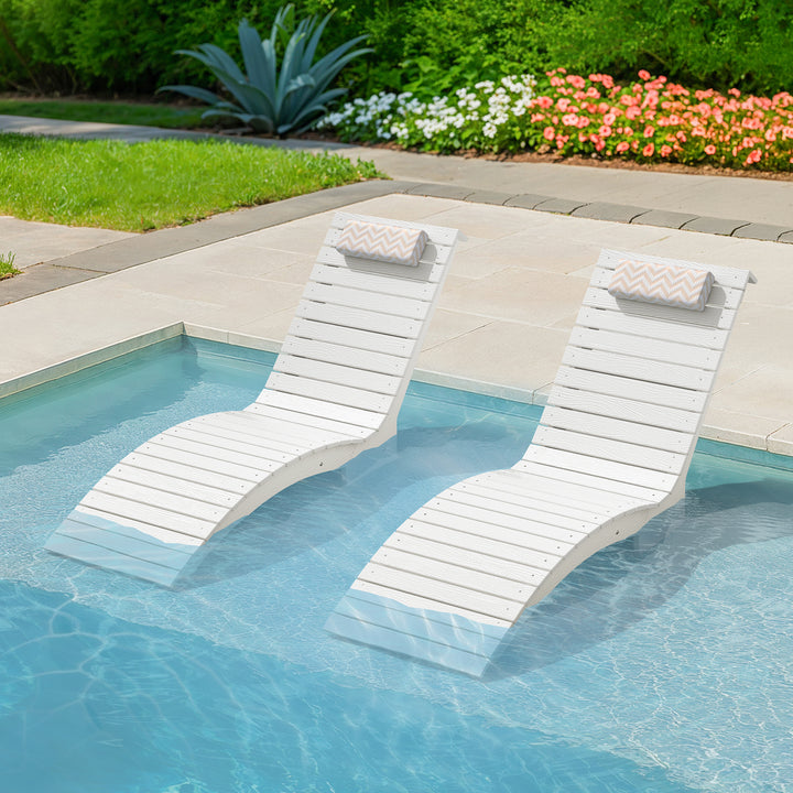 In-pool lounge chair designed for sun, water, and poolside exposure