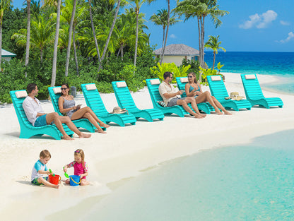 In-Pool Loungers & Chaise Sets, HDPS Pool Lounge Chairs for Shallow Water with Headrests