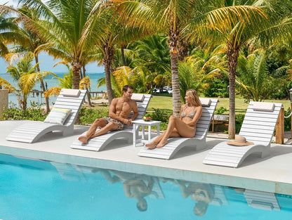 In-Pool Chaise Lounger, HDPS Pool Lounge Chair with Headrest and Weighted Sandbags