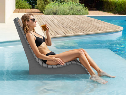 In-Pool Loungers & Chaise Sets, HDPS Pool Lounge Chairs for Shallow Water with Headrests