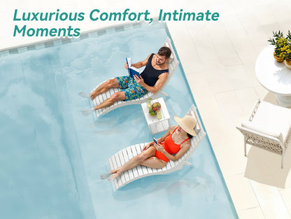 In-Pool Loungers & Chaise Sets, HDPS Pool Lounge Chairs with Headrests