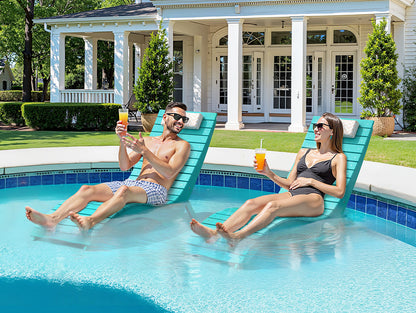 In-Pool Loungers & Chaise Sets, HDPS Pool Lounge Chairs with Headrests