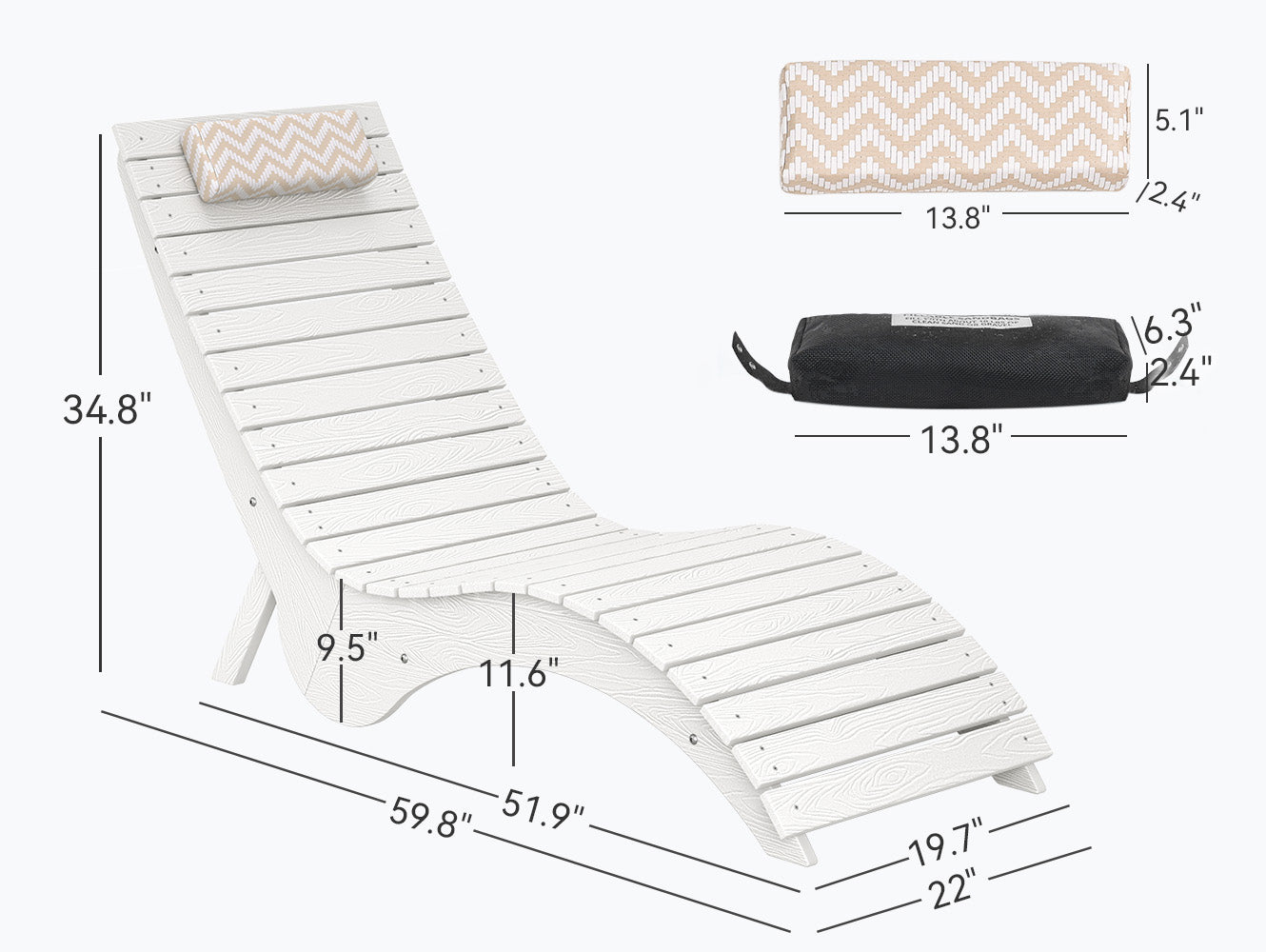 In-Pool Loungers & Chaise Sets, HDPS Pool Lounge Chairs with Headrests