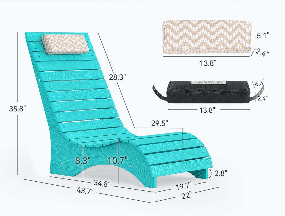 In-Pool Loungers & Chaise Sets, HDPS Pool Lounge Chairs for Shallow Water with Headrests
