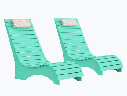 In-Pool Loungers & Chaise Sets, HDPS Pool Lounge Chairs for Shallow Water with Headrests