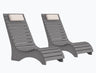 Set of two dark gray in-pool lounge chairs for shallow sun shelveschairs