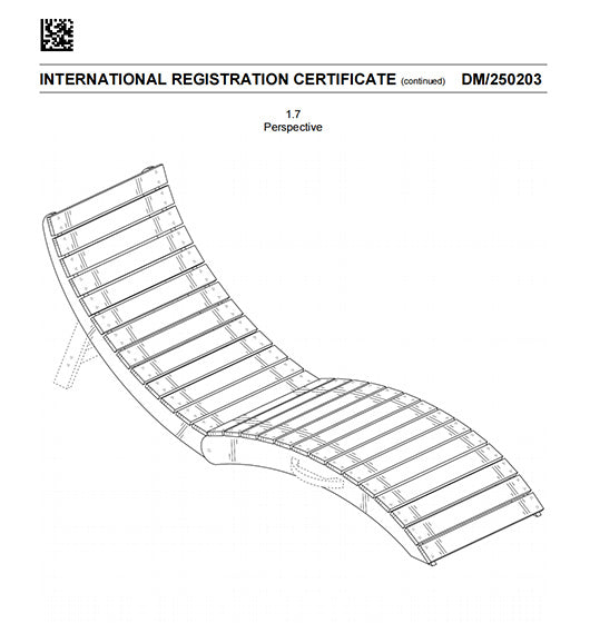 3D perspective design sketch of an ergonomic in-pool lounge chair