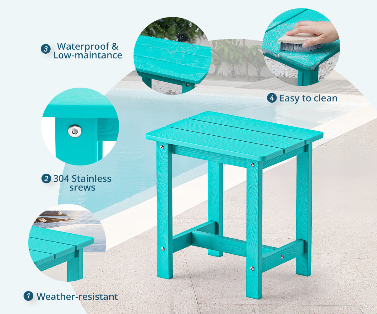 aruba blue in-pool side table with easy-clean poolside design