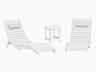 white folding pool chairs with side table for shallow ledge lounging