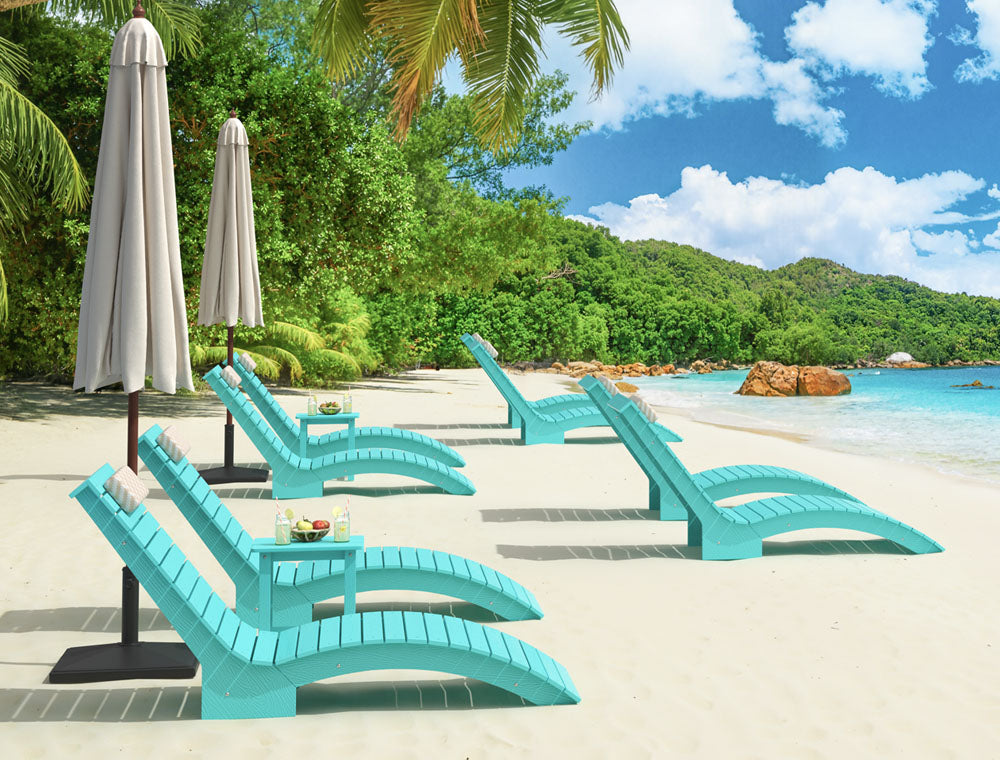 In-Pool Chaise Lounger, HDPS Pool Lounge Chair with Headrest and Weighted Sandbags