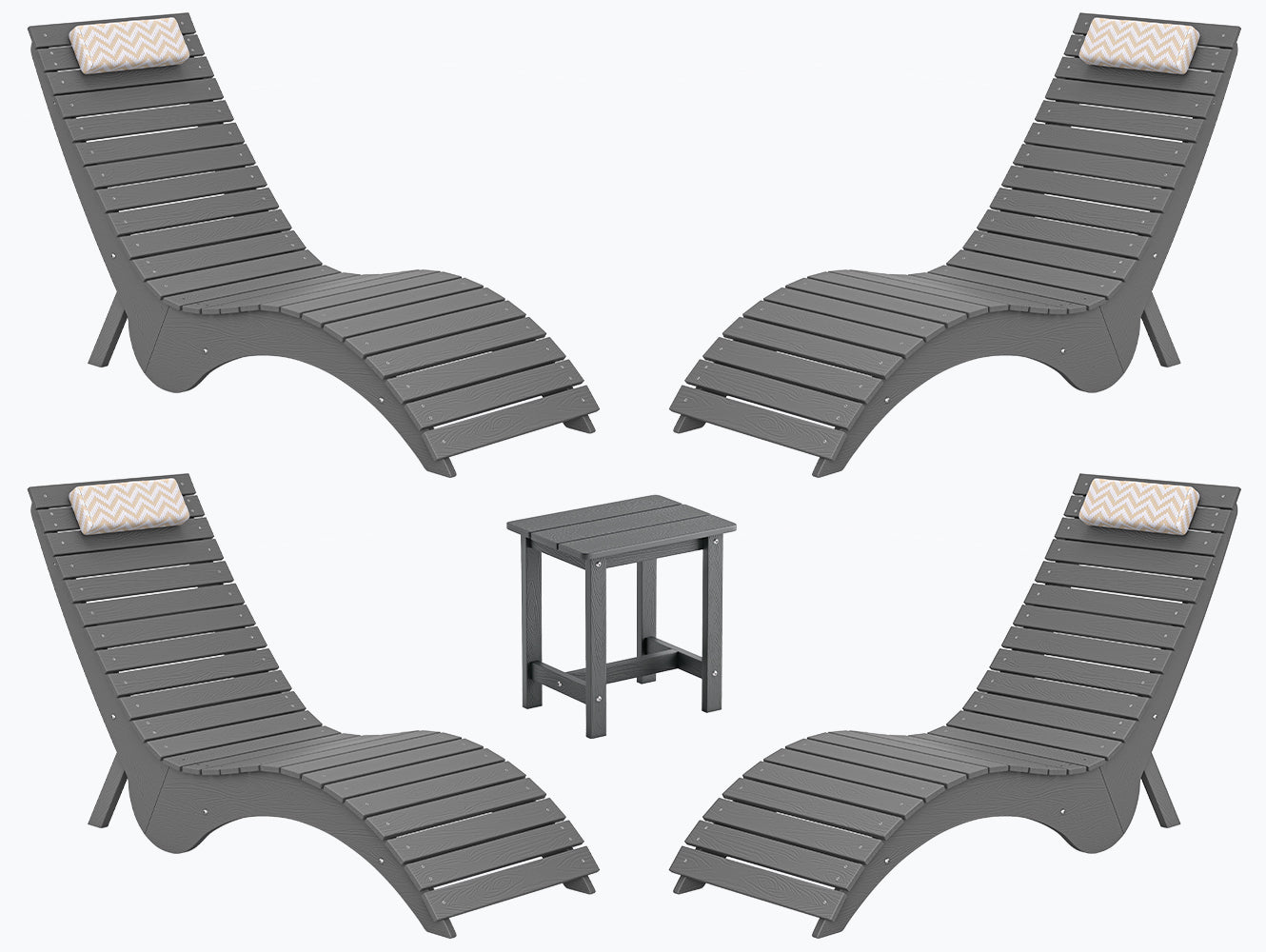 In-Pool Loungers & Chaise Sets, HDPS Pool Lounge Chairs with Headrests