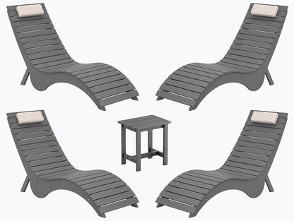 In-Pool Loungers & Chaise Sets, HDPS Pool Lounge Chairs with Headrests