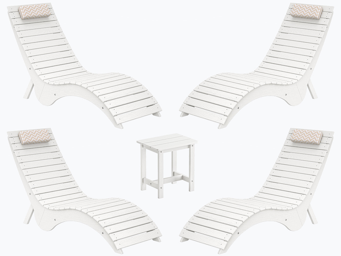 In-Pool Loungers & Chaise Sets, HDPS Pool Lounge Chairs with Headrests