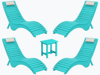 In-Pool Loungers & Chaise Sets, HDPS Pool Lounge Chairs with Headrests