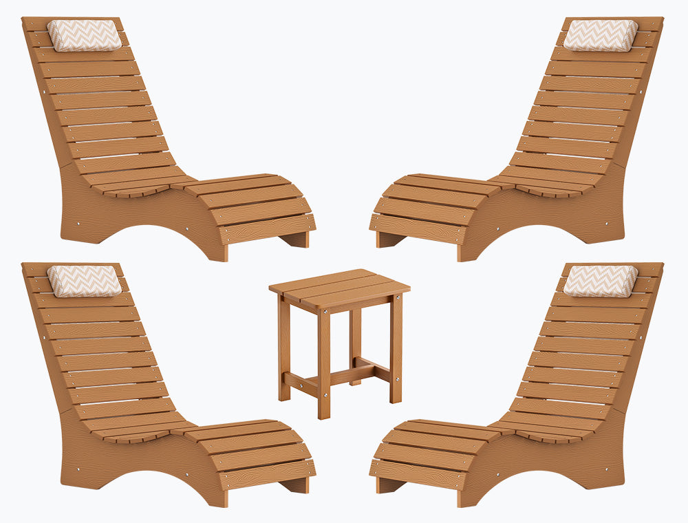 In-Pool Loungers & Chaise Sets, HDPS Pool Lounge Chairs for Shallow Water with Headrests