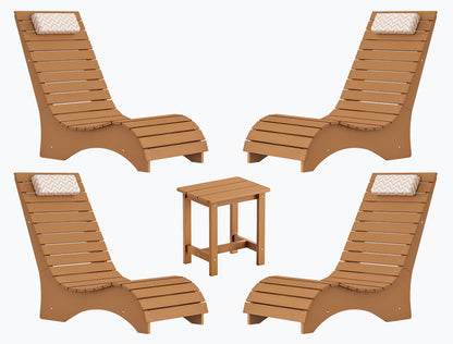 In-Pool Loungers & Chaise Sets, HDPS Pool Lounge Chairs for Shallow Water with Headrests