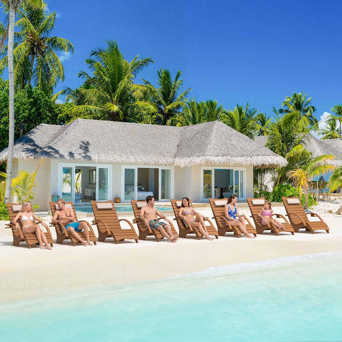 AquaCurve™ Aquawave In-Pool Lounge Chair with Armrests & Cup Holder for Tanning Ledge and Sun Shelf