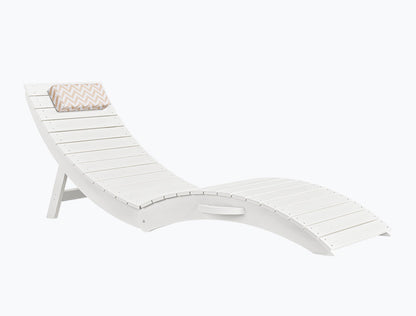 Folding Pool Lounge Chair with Headrest, Pre‑Assembled HDPS, Anti‑Floating Design