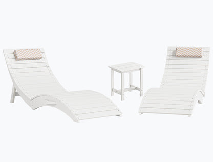 Folding Pool Lounge Chair with Headrest, Pre‑Assembled HDPS, Anti‑Floating Design