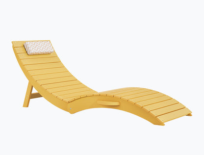 Folding Pool Lounge Chair with Headrest, Pre‑Assembled HDPS, Anti‑Floating Design