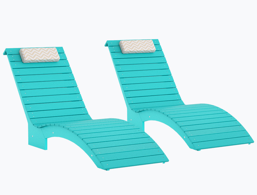 In-Pool Chaise Lounger, HDPS Pool Lounge Chair with Headrest and Weighted Sandbags