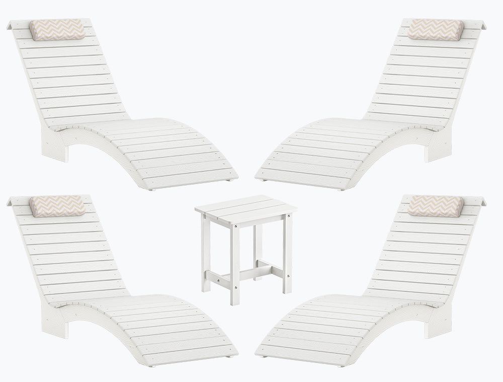 In-Pool Chaise Lounger, HDPS Pool Lounge Chair with Headrest and Weighted Sandbags