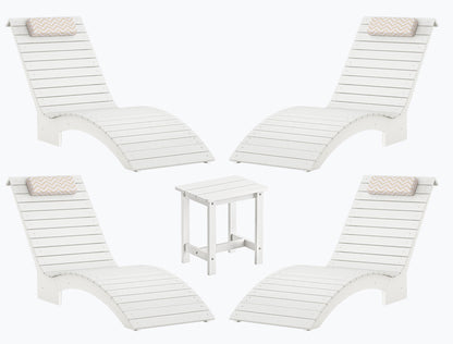 In-Pool Chaise Lounger, HDPS Pool Lounge Chair with Headrest and Weighted Sandbags