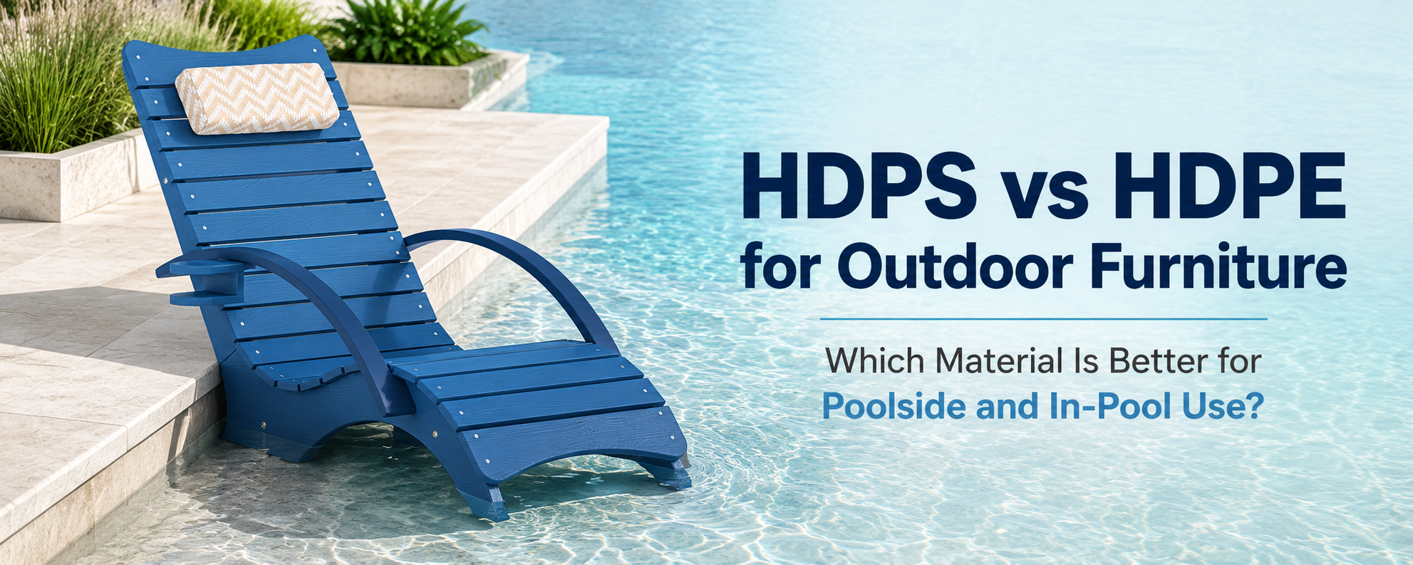 HDPS pool lounge chairs and HDPE patio furniture comparison for backyard pool areas