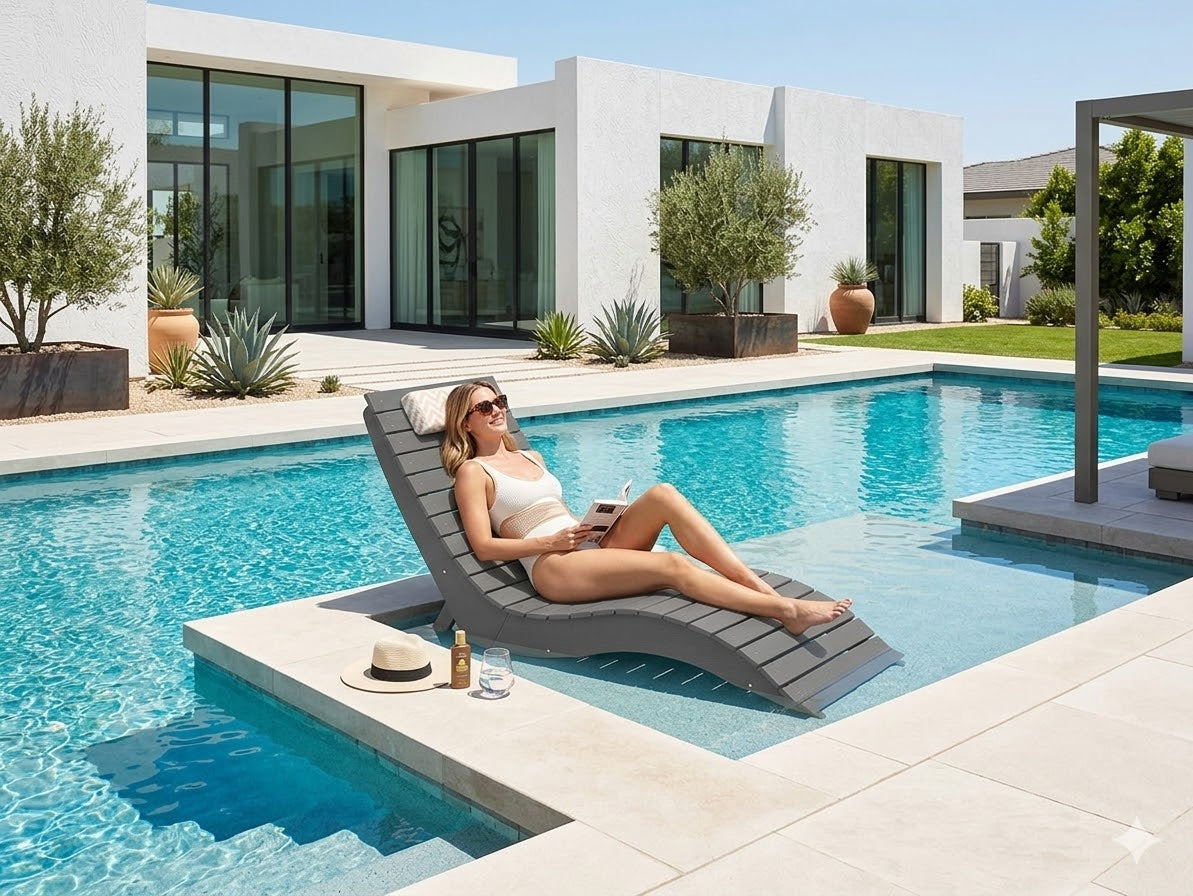 AquaCurve HDPS pool lounge chair with a premium outdoor furniture look