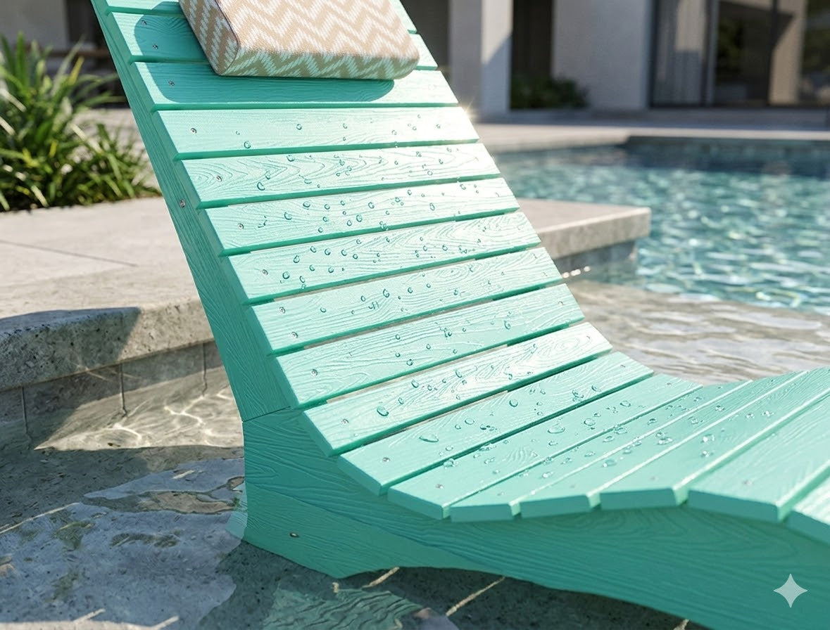 low-maintenance HDPS in-pool lounger material for a compact tanning ledge